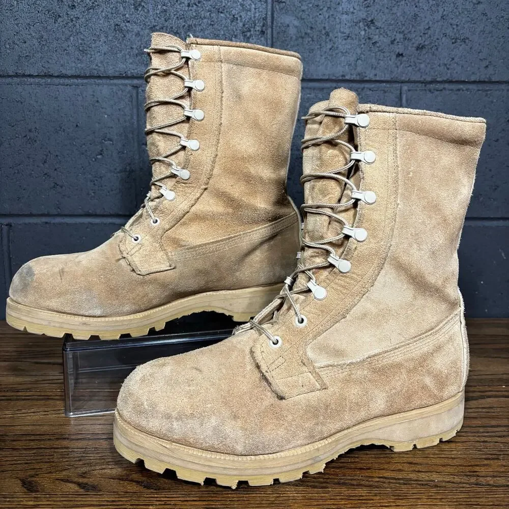Belleville Tan Suede Gore-Tex Combat Military Boots USA Made Men’s 10.5 Wide